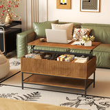 Rustic Farmhouse Lift Top Coffee Table With Storage - Omega Lifestyles