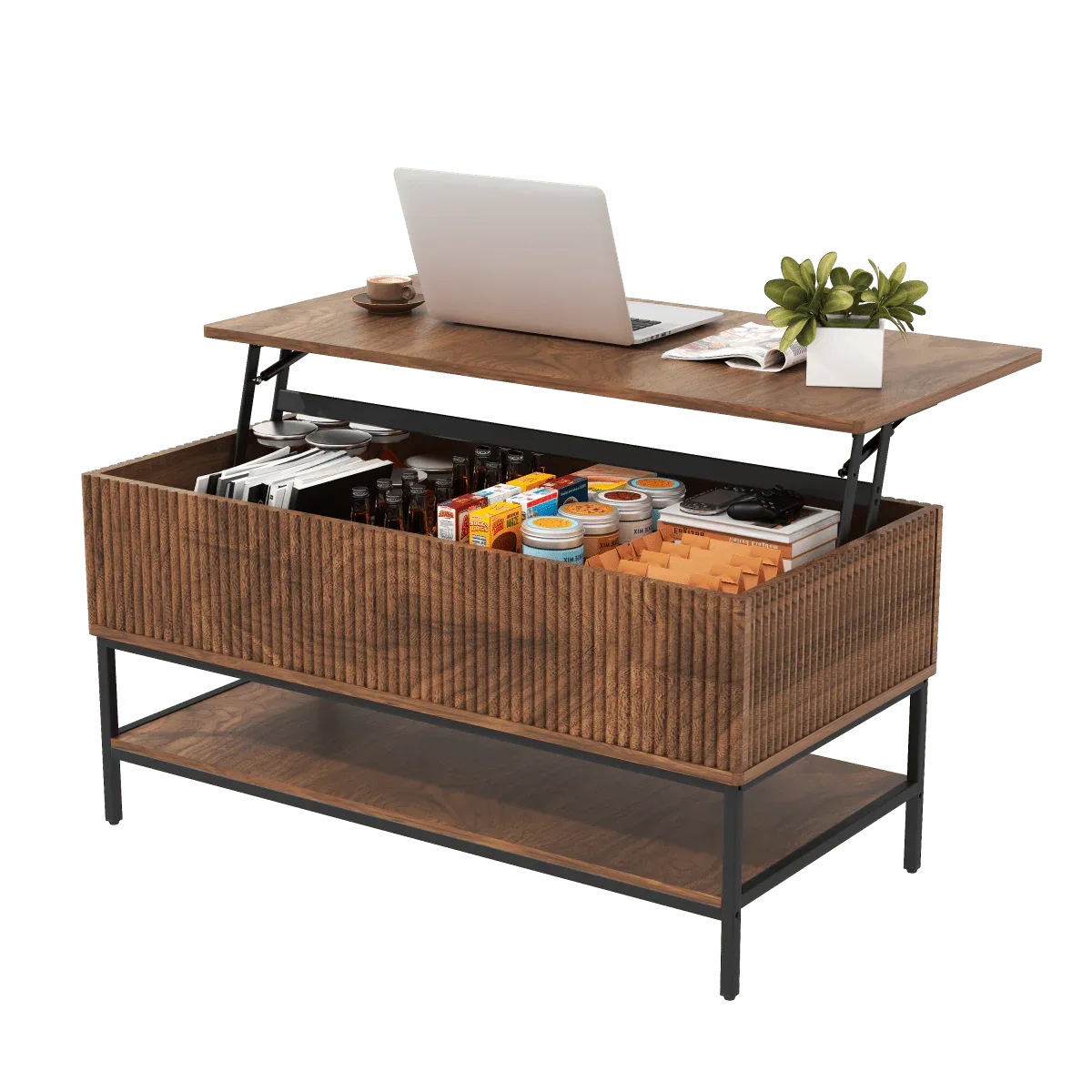 Rustic Farmhouse Lift Top Coffee Table With Storage - Omega Lifestyles