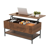 Rustic Farmhouse Lift Top Coffee Table With Storage - Omega Lifestyles