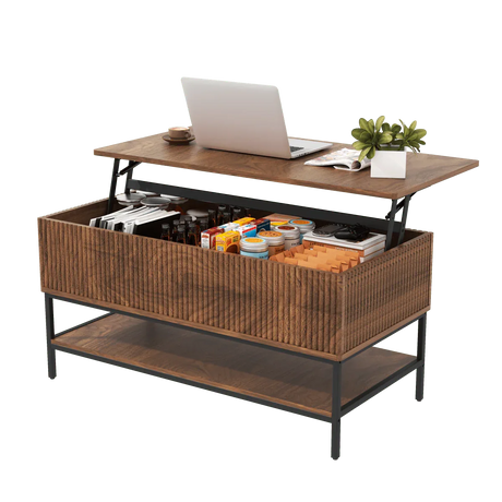 Rustic Farmhouse Lift Top Coffee Table With Storage - Omega Lifestyles