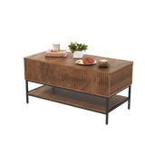 Rustic Farmhouse Lift Top Coffee Table With Storage - Omega Lifestyles