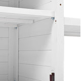 Rustic Fir Wood Potting Bench With Hutch and Storage - Driftwood - Omega Lifestyles