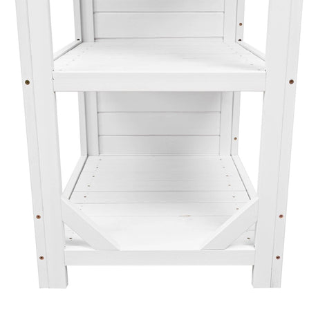 Rustic Fir Wood Potting Bench With Hutch and Storage - Driftwood - Omega Lifestyles