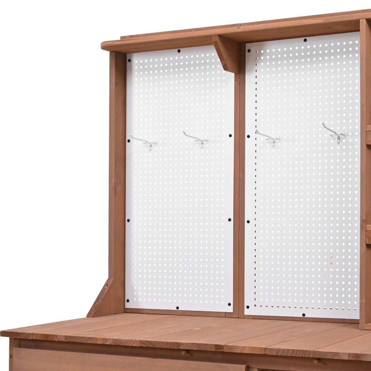 Rustic Fir Wood Potting Bench With Storage Hutch - Omega Lifestyles