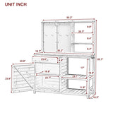 Rustic Fir Wood Potting Bench With Storage Hutch - Omega Lifestyles