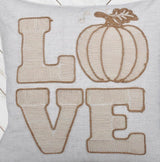 Rustic Pumpkin Embroidered 20x20 Polyester Throw Pillow - Driftwood - Omega Lifestyles