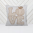 Rustic Pumpkin Embroidered 20x20 Polyester Throw Pillow - Driftwood - Omega Lifestyles