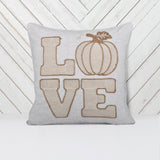 Rustic Pumpkin Embroidered 20x20 Polyester Throw Pillow - Driftwood - Omega Lifestyles