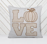 Rustic Pumpkin Embroidered 20x20 Polyester Throw Pillow - Driftwood - Omega Lifestyles
