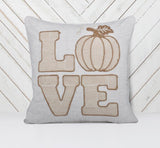 Rustic Pumpkin Embroidered 20x20 Polyester Throw Pillow - Driftwood - Omega Lifestyles