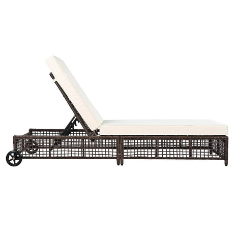 Set of 2 Adjustable Backrest Outdoor Rattan Lounge Chairs - Sleep Galleria