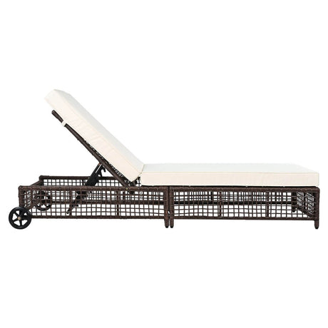 Set of 2 Adjustable Backrest Outdoor Rattan Lounge Chairs - Sleep Galleria