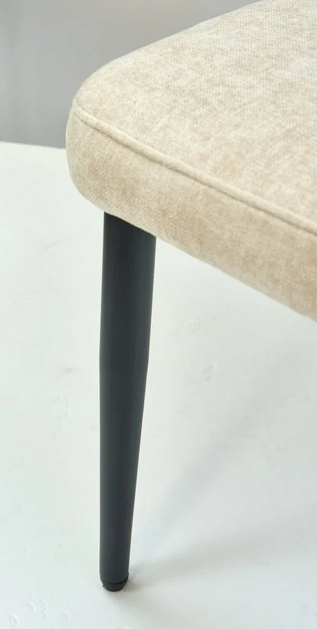 Set of 2 Beige Suede Fabric Armless Dining Chairs - Omega Lifestyles