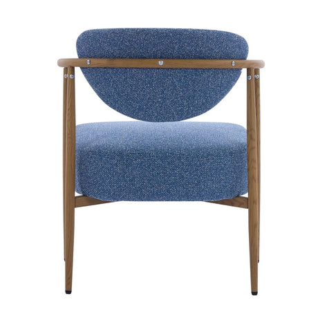 Set Of 2 Blue Woven Fabric Foam Seating Dining Arm Chairs - Omega Lifestyles