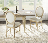 Set Of 2 Brown Solid Wood Upholstered Dining Chairs - Driftwood - Omega Lifestyles