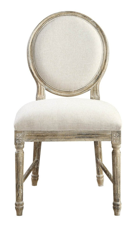 Set Of 2 Brown Solid Wood Upholstered Dining Chairs - Driftwood - Omega Lifestyles