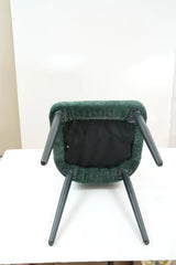 Set of 2 Dark Green Suede-Style Upholstered Dining Chairs - Omega Lifestyles