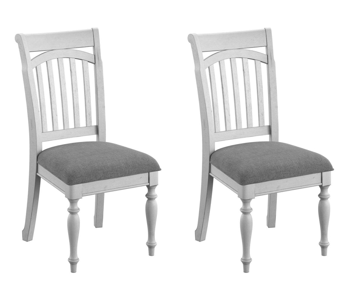 Set of 2 Gray Solid Wood Slat Back Dining Chairs - Driftwood - Omega Lifestyles