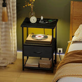 Set Of 2 LED Nightstands With Charging Station - Omega Lifestyles