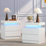 Set of 2 Modern LED Remote Controlled Nightstands - Omega Lifestyles