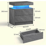 Set of 2 Modern LED Remote Controlled Nightstands - Omega Lifestyles