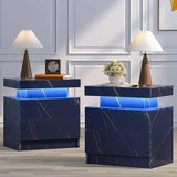 Set of 2 Modern LED Remote Controlled Nightstands - Omega Lifestyles