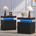 Set of 2 Modern LED Remote Controlled Nightstands - Omega Lifestyles