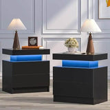 Set of 2 Modern LED Remote Controlled Nightstands - Omega Lifestyles