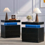 Set of 2 Modern LED Remote Controlled Nightstands - Omega Lifestyles