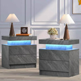 Set of 2 Modern LED Remote Controlled Nightstands - Omega Lifestyles