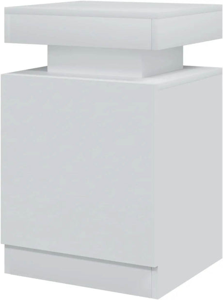 Set of 2 Modern Wood Nightstands With LED Lights - Omega Lifestyles