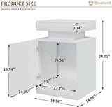 Set of 2 Modern Wood Nightstands With LED Lights - Omega Lifestyles