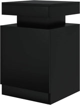 Set of 2 Modern Wood Nightstands With LED Lights - Omega Lifestyles