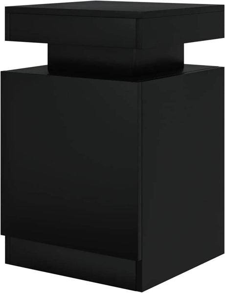 Set of 2 Modern Wood Nightstands With LED Lights - Omega Lifestyles