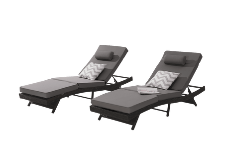 Set Of 2 Outdoor Wicker Reclining Lounge Chairs - Omega Lifestyles