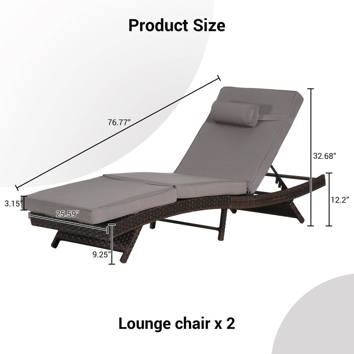 Set Of 2 Outdoor Wicker Reclining Lounge Chairs - Omega Lifestyles