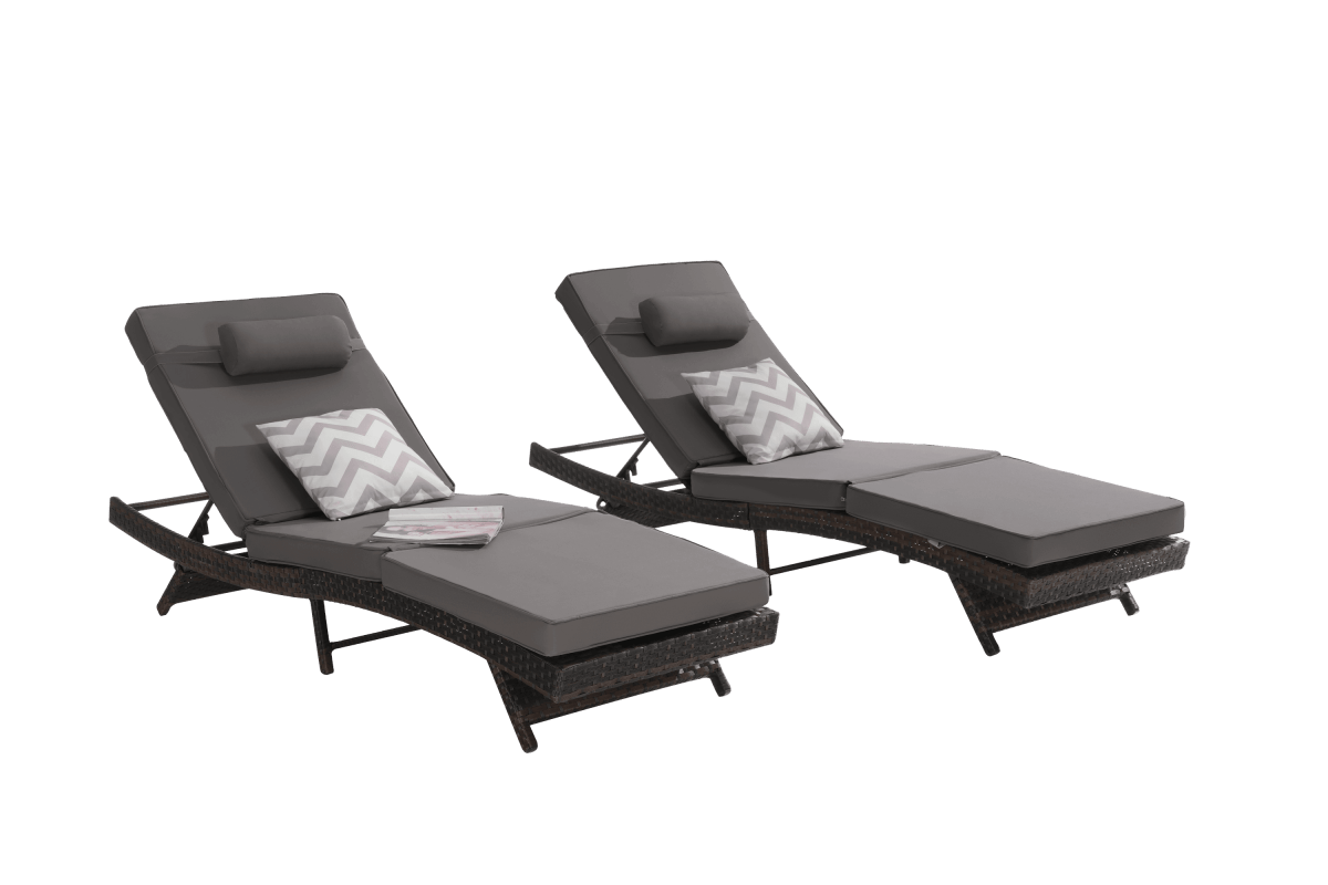 Set Of 2 Outdoor Wicker Reclining Lounge Chairs - Omega Lifestyles