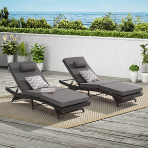 Set Of 2 Outdoor Wicker Reclining Lounge Chairs - Omega Lifestyles