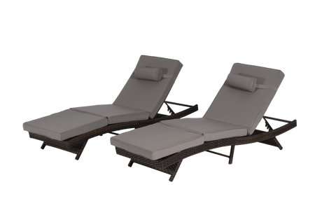 Set Of 2 Outdoor Wicker Reclining Lounge Chairs - Omega Lifestyles