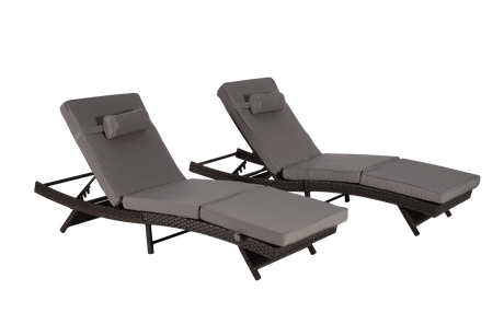 Set Of 2 Outdoor Wicker Reclining Lounge Chairs - Omega Lifestyles