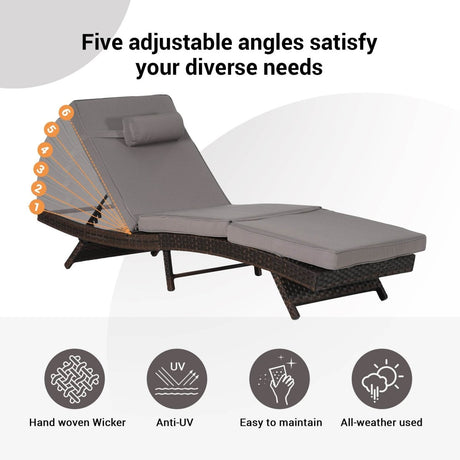 Set Of 2 Outdoor Wicker Reclining Lounge Chairs - Omega Lifestyles