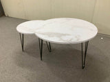 Set Of 2 Round Nesting Coffee Tables With Metal Frame - Sleep Galleria