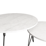 Set Of 2 Round Nesting Coffee Tables With Metal Frame - Sleep Galleria