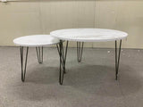 Set Of 2 Round Nesting Coffee Tables With Metal Frame - Sleep Galleria