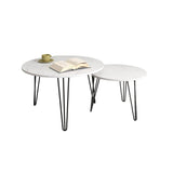 Set Of 2 Round Nesting Coffee Tables With Metal Frame - Sleep Galleria
