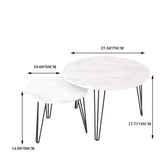 Set Of 2 Round Nesting Coffee Tables With Metal Frame - Sleep Galleria