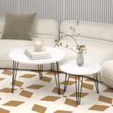Set Of 2 Round Nesting Coffee Tables With Metal Frame - Sleep Galleria