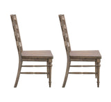 Set of 2 Taupe Solid Wood Ladderback Dining Chairs - Driftwood - Omega Lifestyles