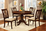 Set of 2 Transitional Brown Cherry Padded Fabric Dining Chairs - Omega Lifestyles
