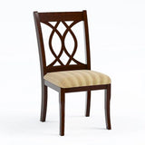 Set of 2 Transitional Brown Cherry Padded Fabric Dining Chairs - Omega Lifestyles